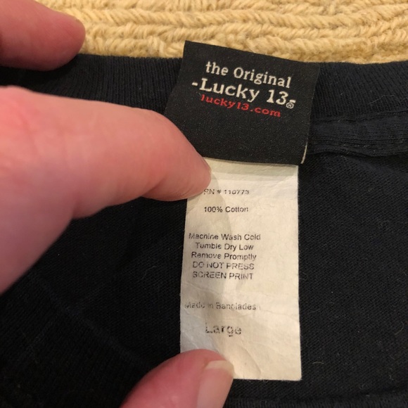 Lucky 13 “est 1991”, Black, “Hell Bent for Speed”, Tshirt, Large, Like New!!! - Picture 3 of 6